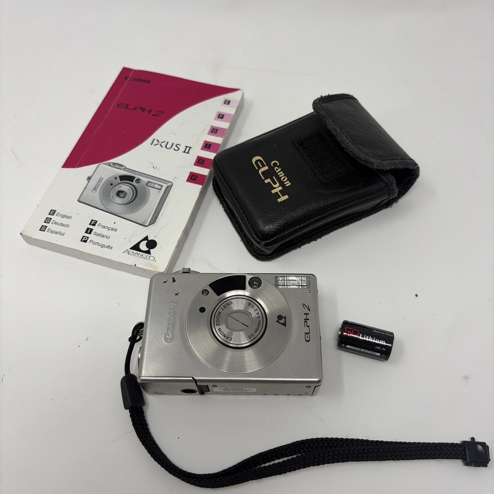 Canon ELPH 2 Digital Camera Silver - Tested - Working - Case and Manual Included