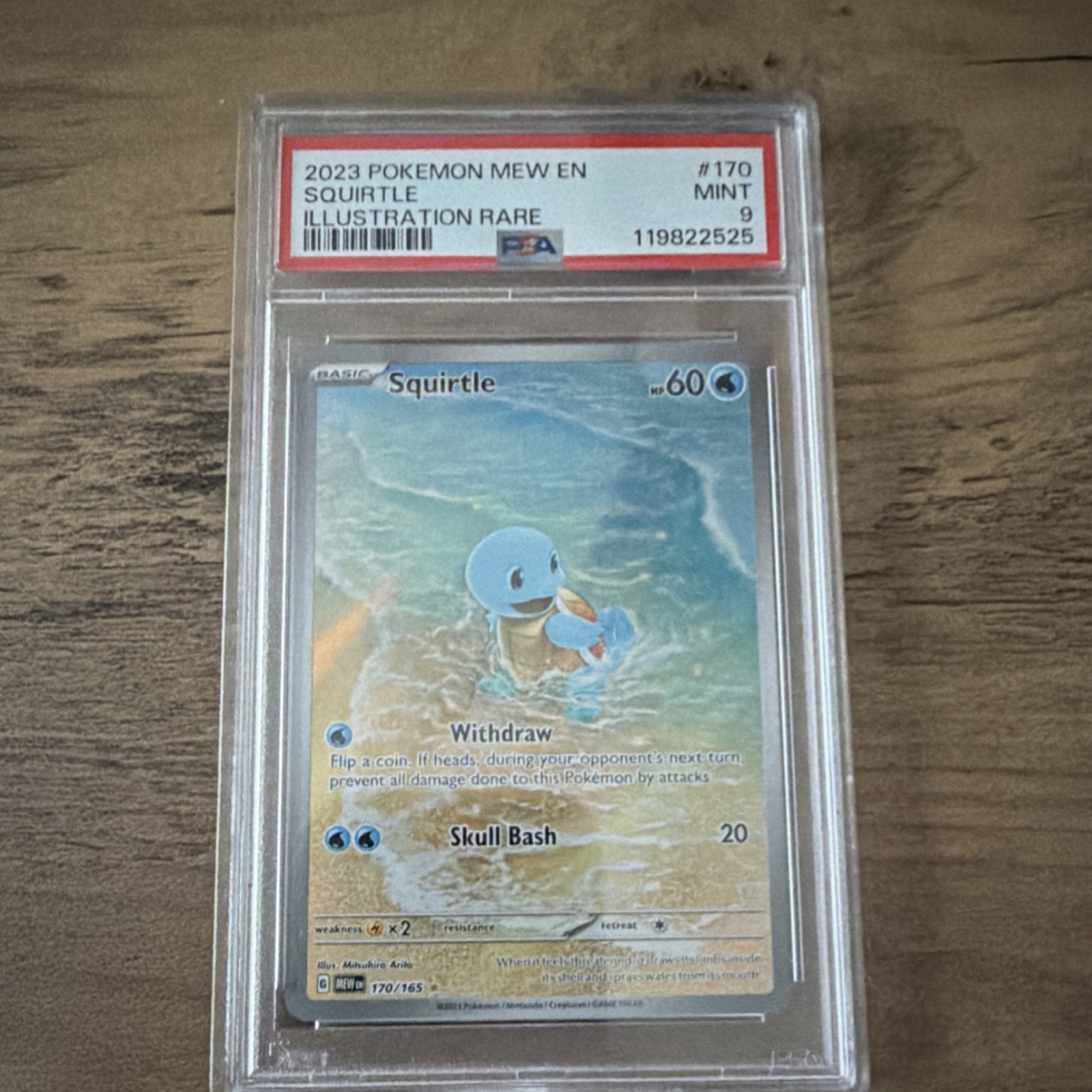Pokémon Squirtle TCG English Scarlet & Violet 151 Illustration Rare Holo PSA 9