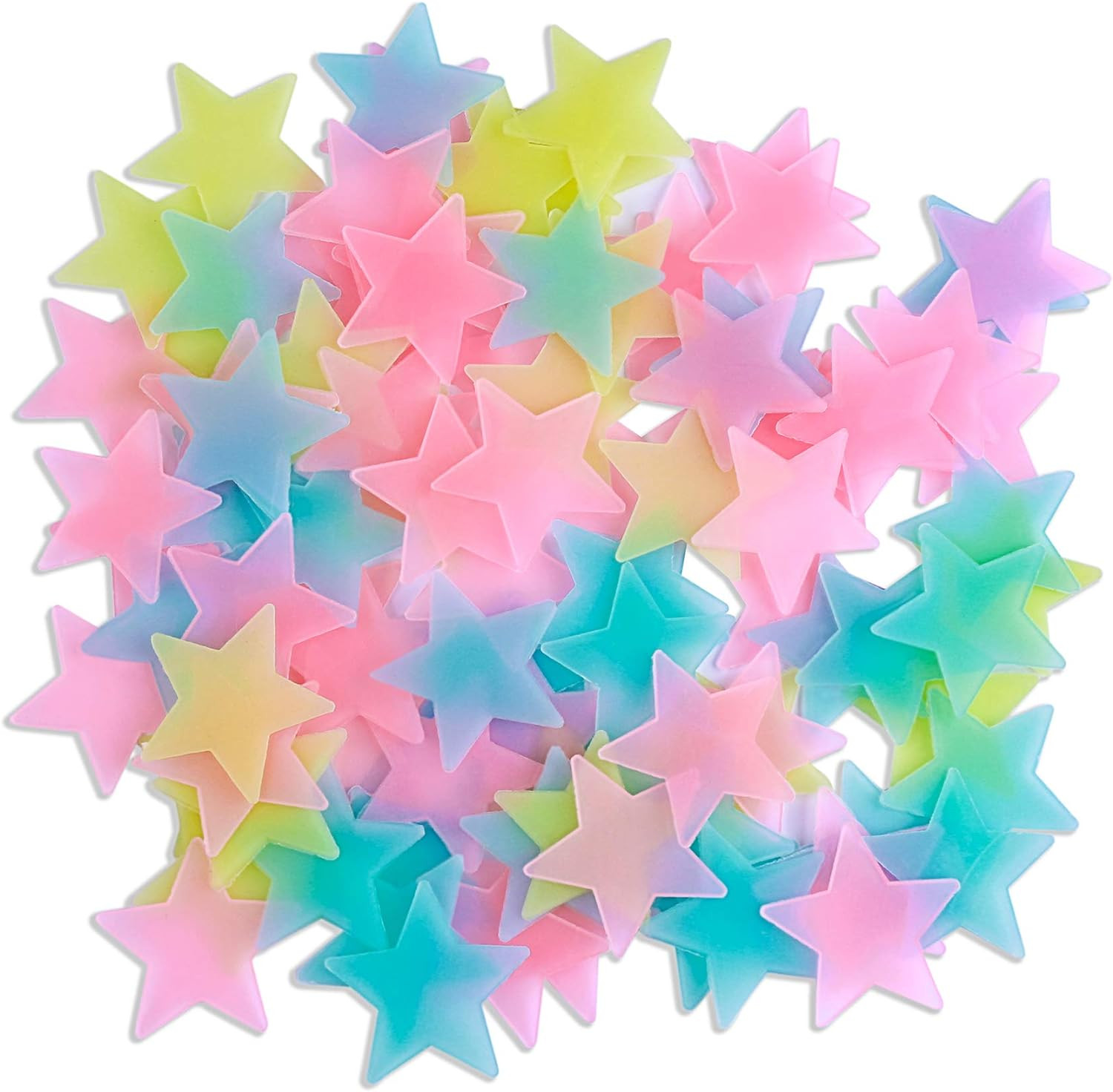 100Pcs Glow in the Dark Luminous Stars Fluorescent Noctilucent Plastic Stars Wal