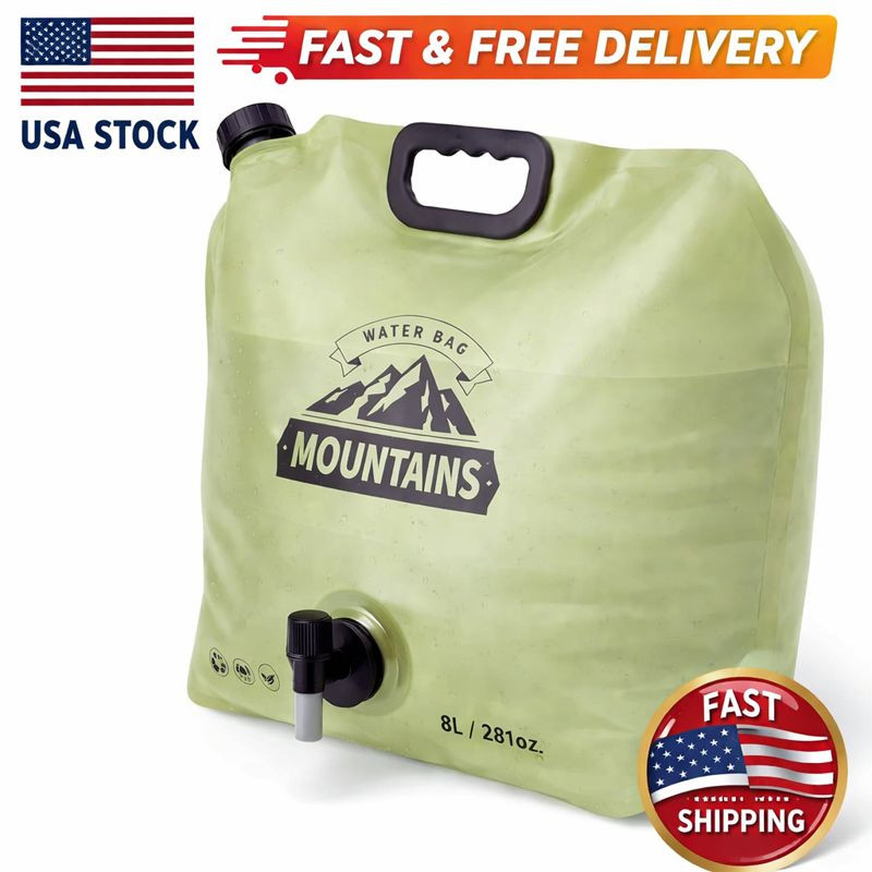 Camping Water Jug 2 Gallon Collapsible BPA Free Water Container with Spout