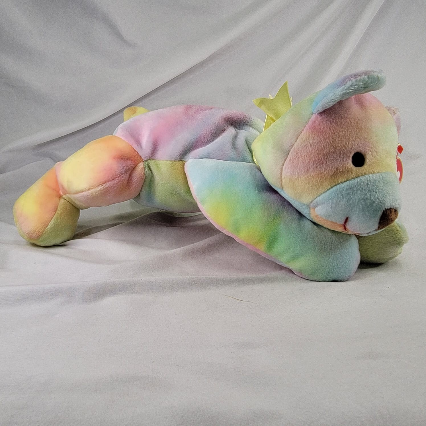 Ty Pillow Pal Sherbet the Tie-Dye Bear Plush Minor Stains 12" Long