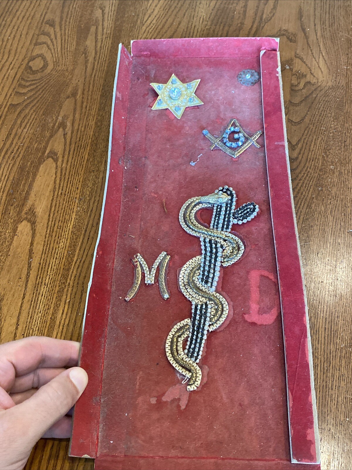 OLD Masonic MD Free Masons Maryland Bejeweled Eyes Snake Serpent Chain Insignia