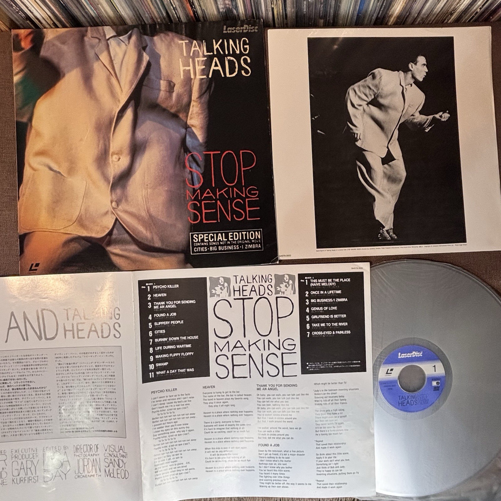 TALKING HEADS Stop Making Sense JAPAN Laser Disc LD SM078-3022 POSTER + INSERT