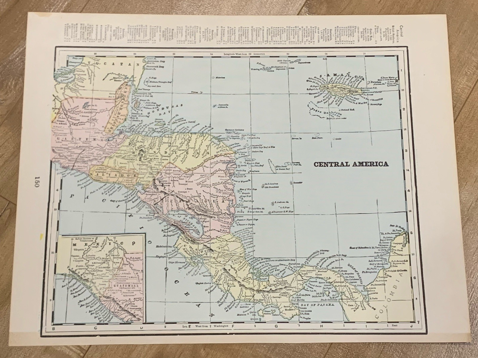Mexico / Central America 1898, Double Sided Map From World Atlas, original