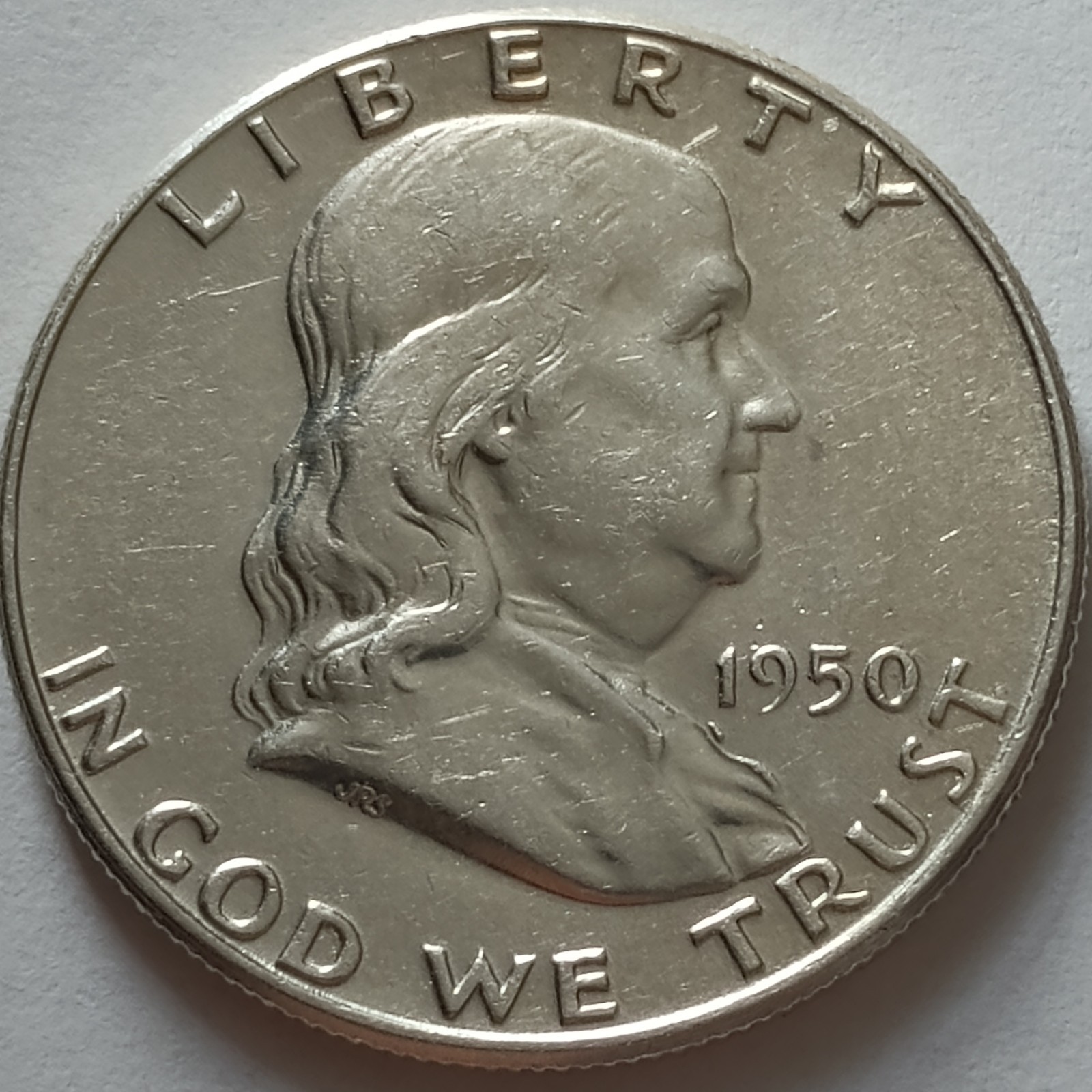 1950-P Franklin SILVER Half Dollar, Uncirculated FBLs, Great Coin, Bag Marks! #8