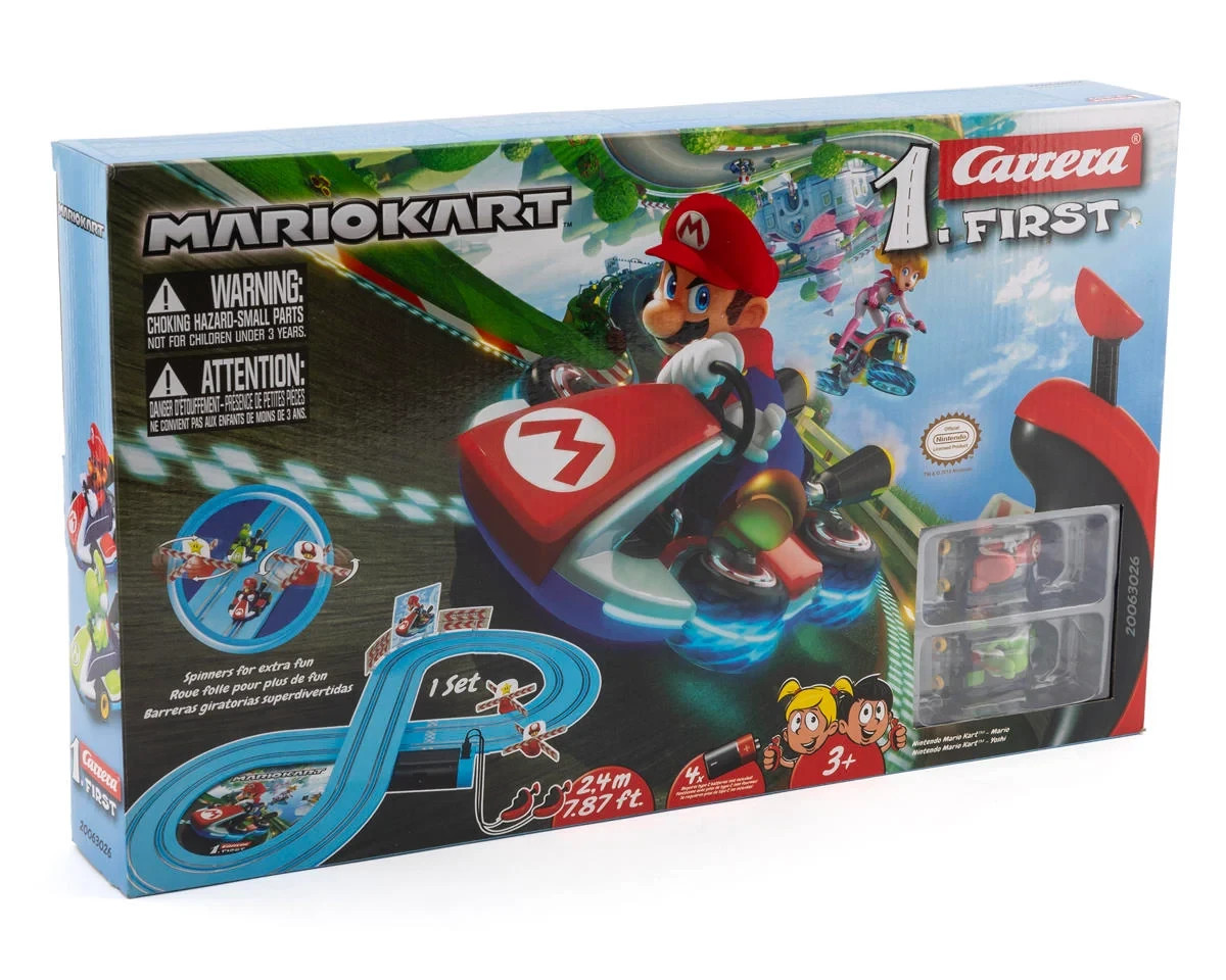 Carrera Mario Kart Slot Car Racing Track Set (Mario vs Yoshi) w/Spinner CCN63026