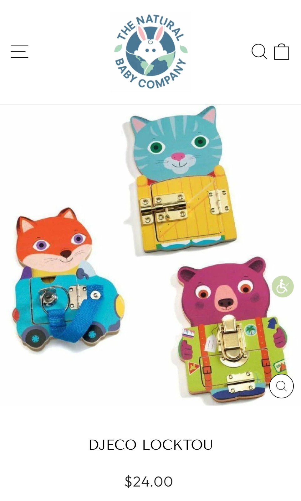 New Wood Locktou Lock Fine Motor Skill Natural Baby Toy Toddler Montessori Djeco