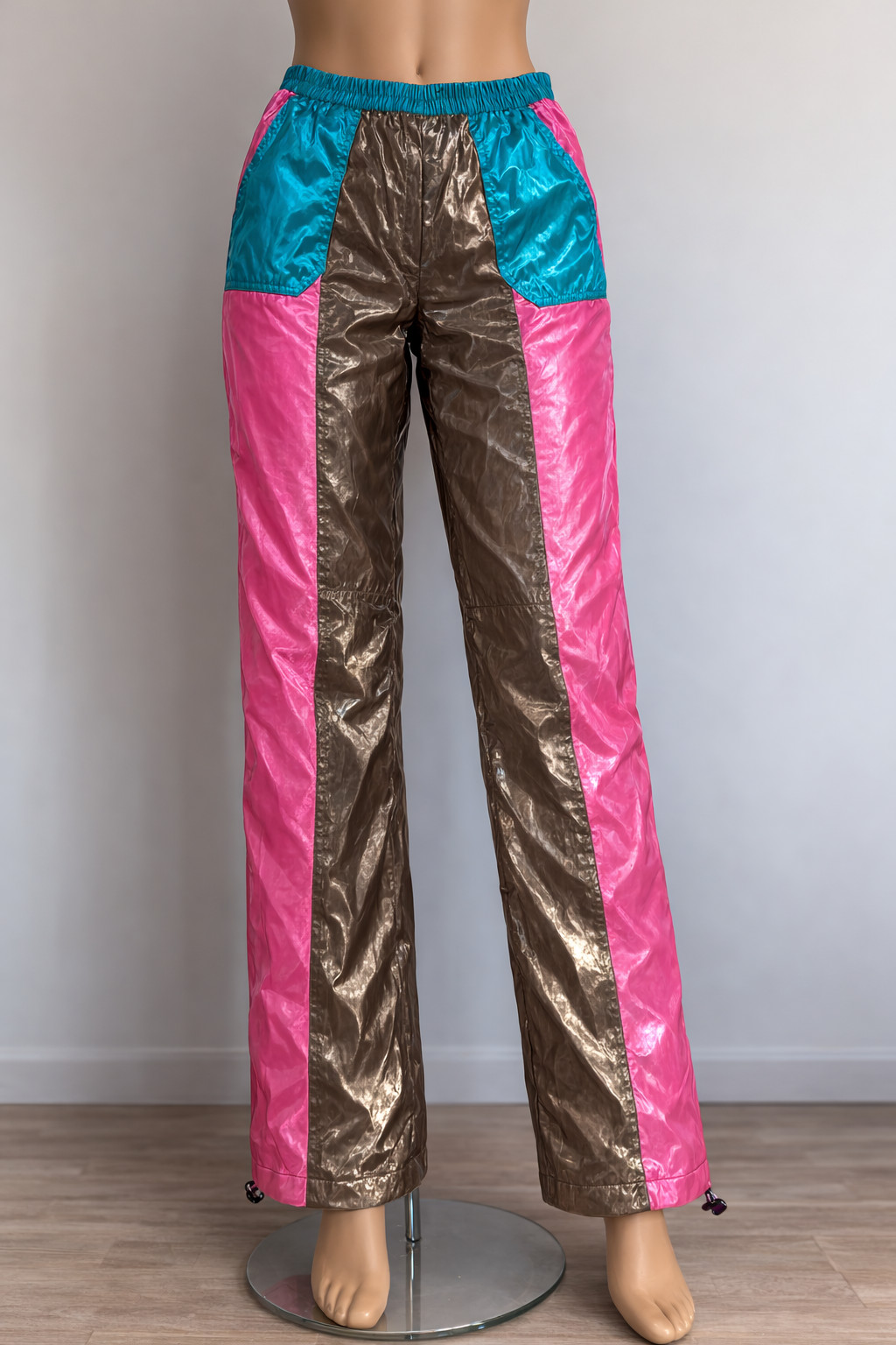 Rare Vintage 90s Dawn x Dare Colorblock Ski Pants L Retro Nylon Snow Pant