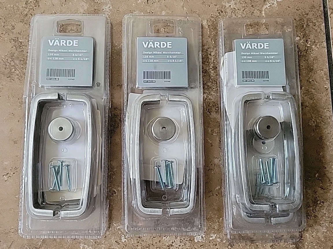 IKEA VARDE Aluminum Handles 267.042.00 5 1/16" inches / 128mm NEW Lot Of 6