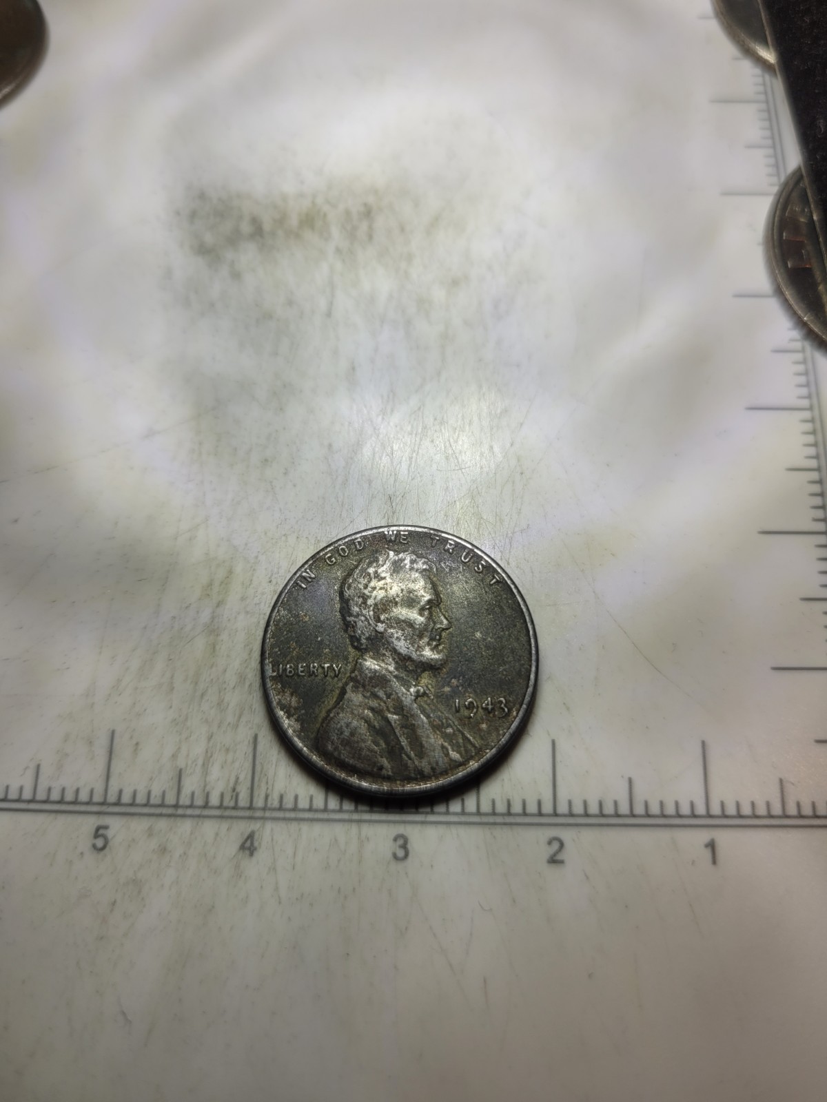 1943 Lincoln Wheat Penny Steel WWII Coin Magnetic No Mint Mark