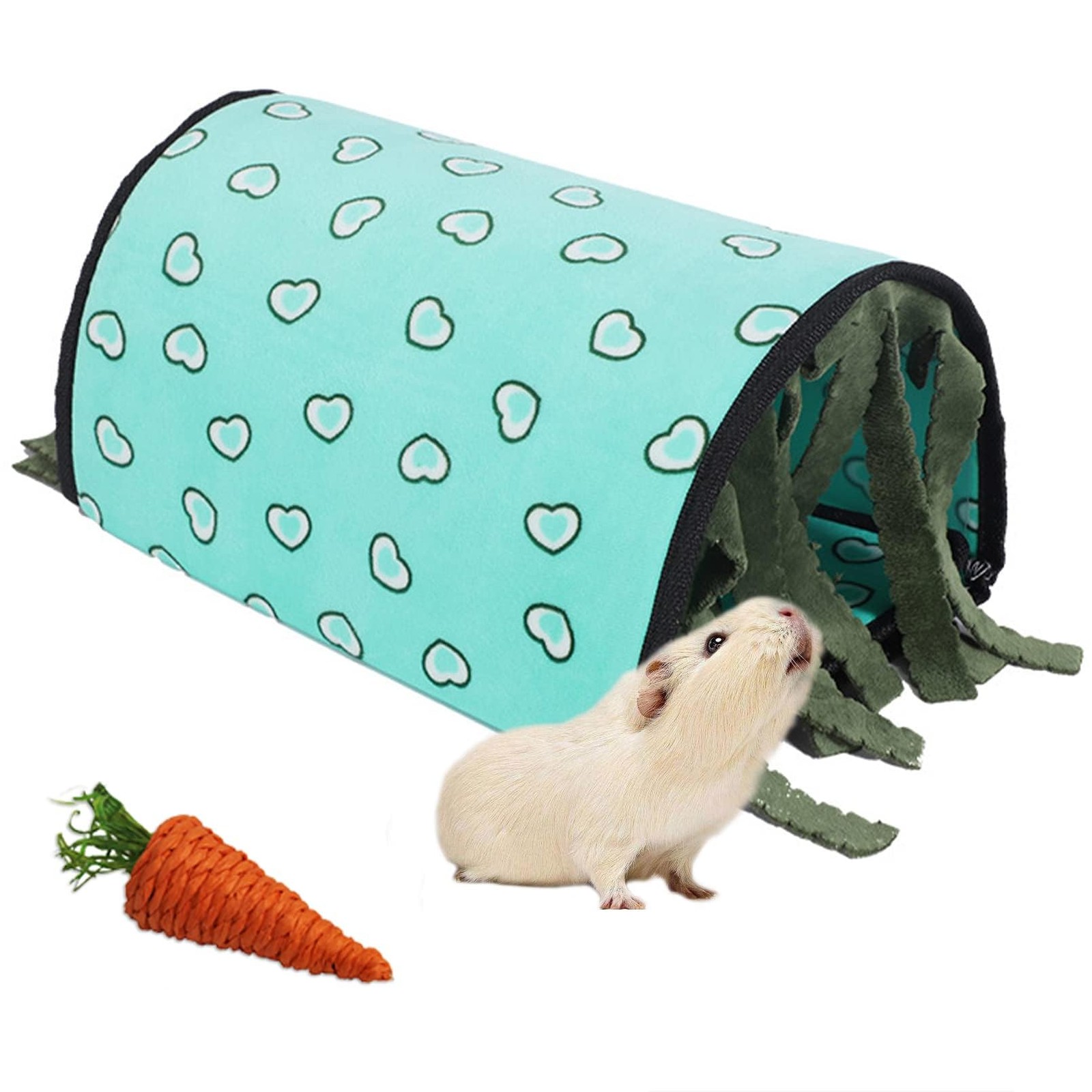 Guinea Pig Tunnel House Guinea Pig Hideout with Curtain Bed House Play Tube T...