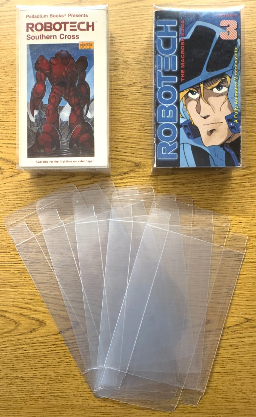 5 Standard VHS Cassette SIZE A Clear Plastic Box Sleeve Protectors Case Display