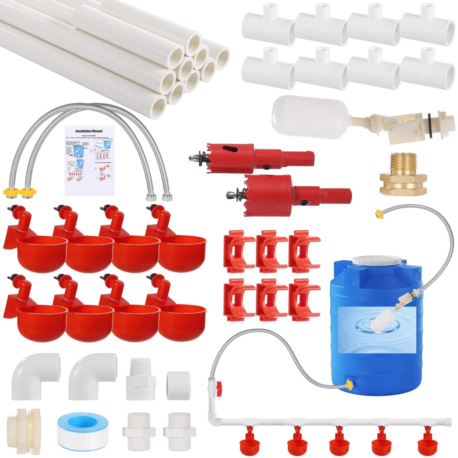 Pipeline Automatic Chicken Waterer System, Automatic Chicken Watering Complet...