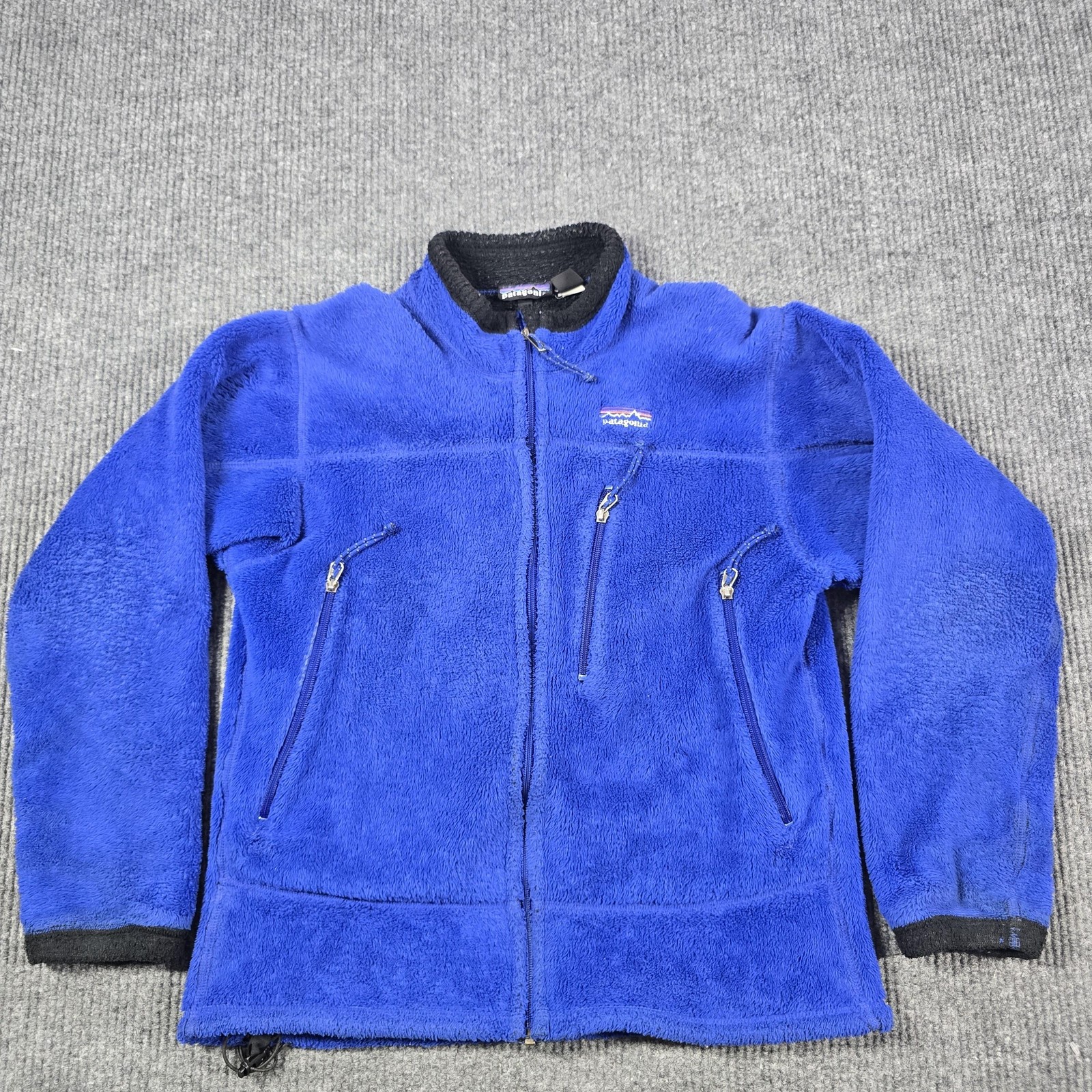 Vintage Patagonia Jacket Mens Medium Blue R4 Regulator Fleece Full Zip USA 90s