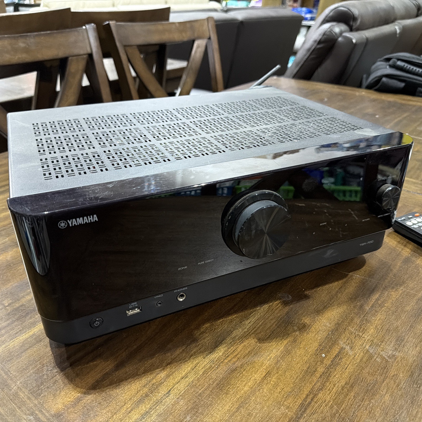 Yamaha TSR-700 7.1 Channel AV Receiver with 8K HDMI & MusicCast w/ Remote Bundle