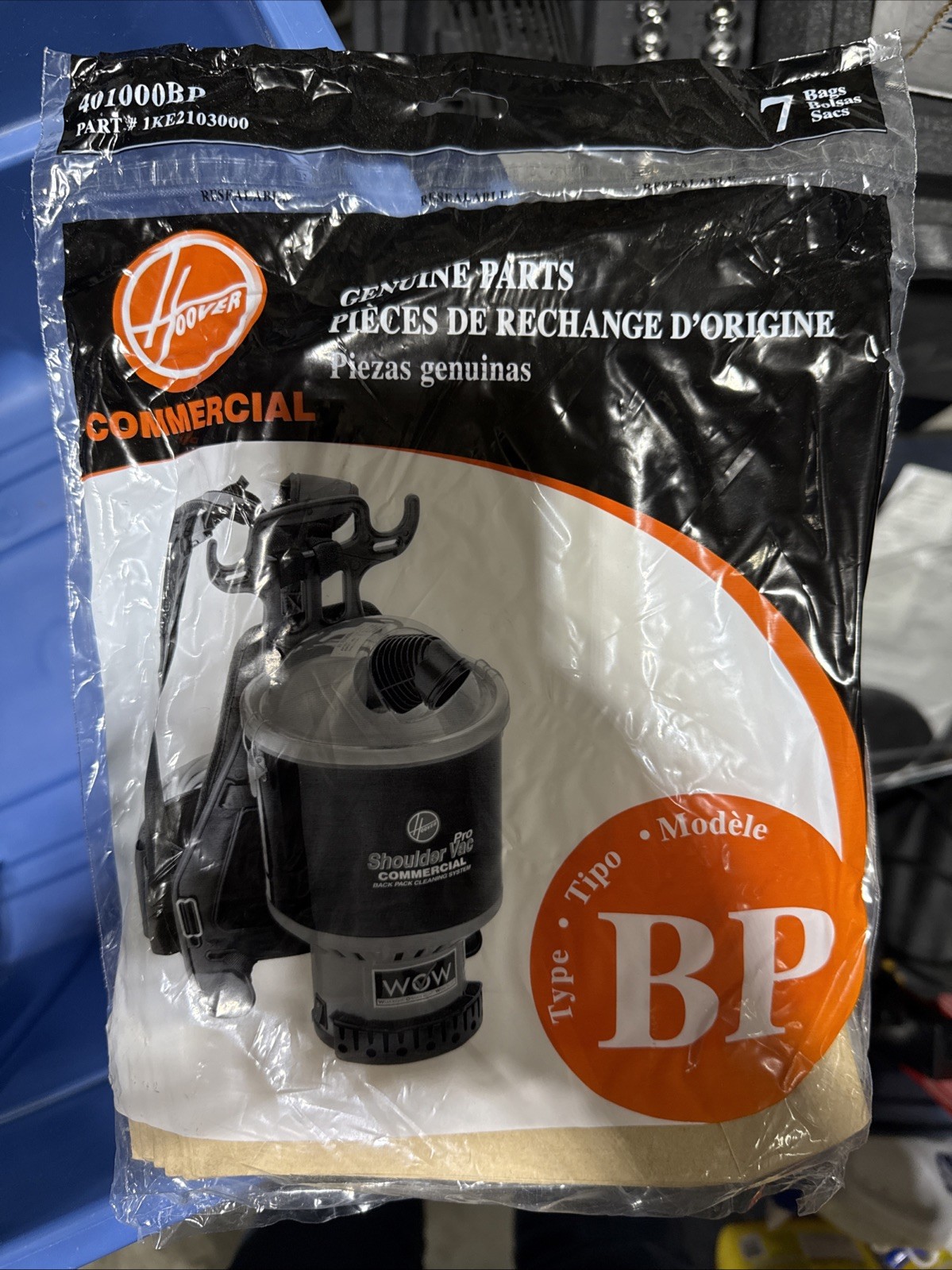 Hoover 401000BP Disposable Paper Liner for Commercial Backpack Vacuum Cleaner- 7