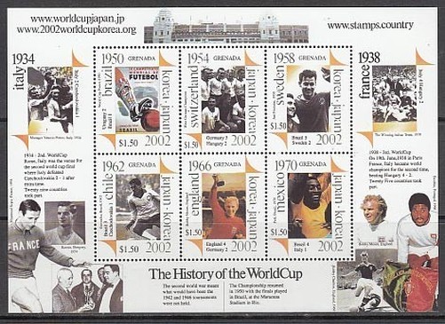 Grenada - Postage 2001 Yvert 3976/81 ** Mnh Football