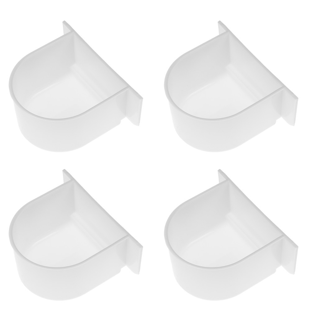 4Pcs Parakeet Water Food Dish Plastic Feeders Bird Station Cage Feeding Bowls