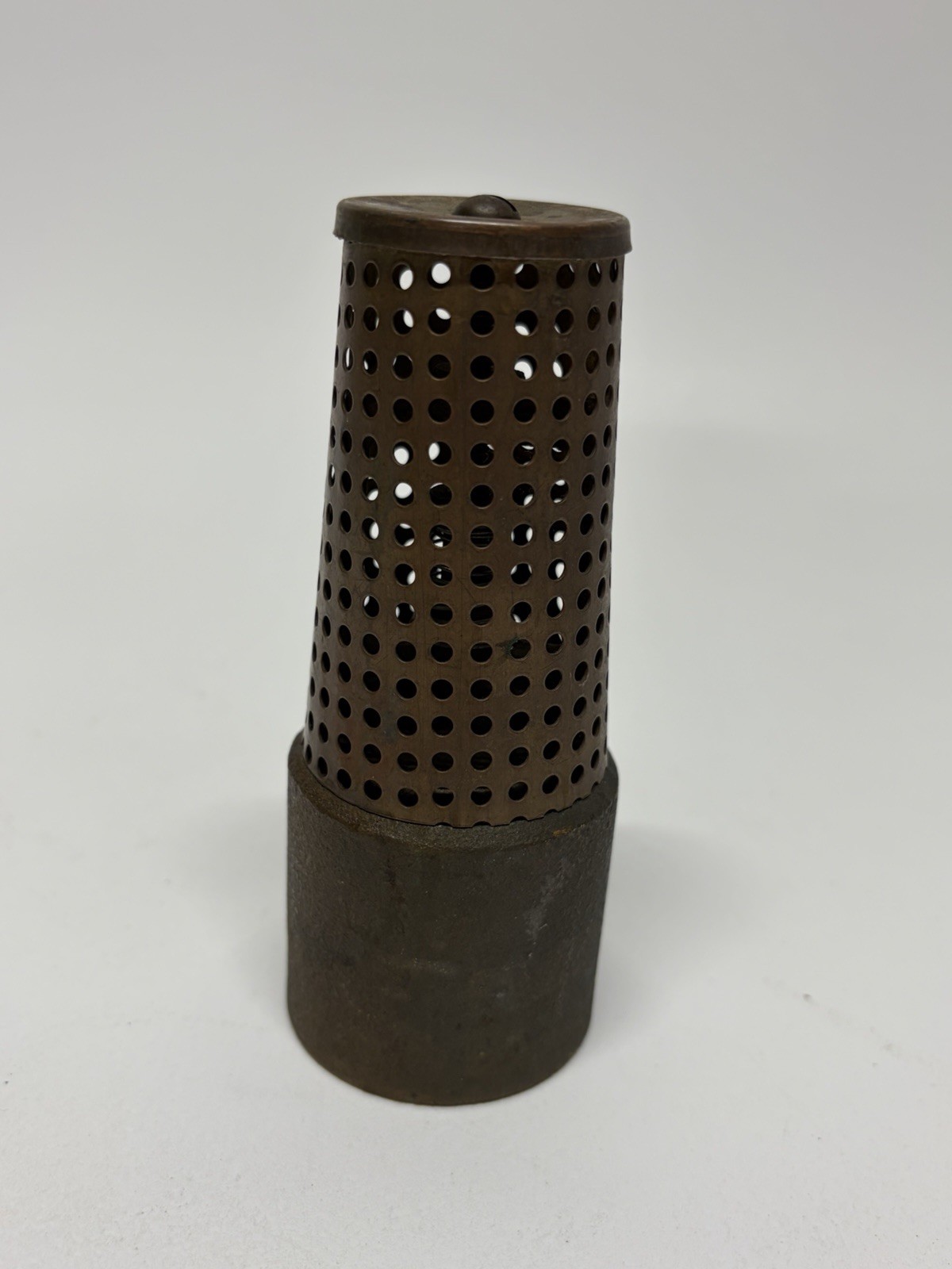 Vintage Brass Foot Valve w/Strainer 4.5” Long 1.5” Diameter Fireman Nozzle ?