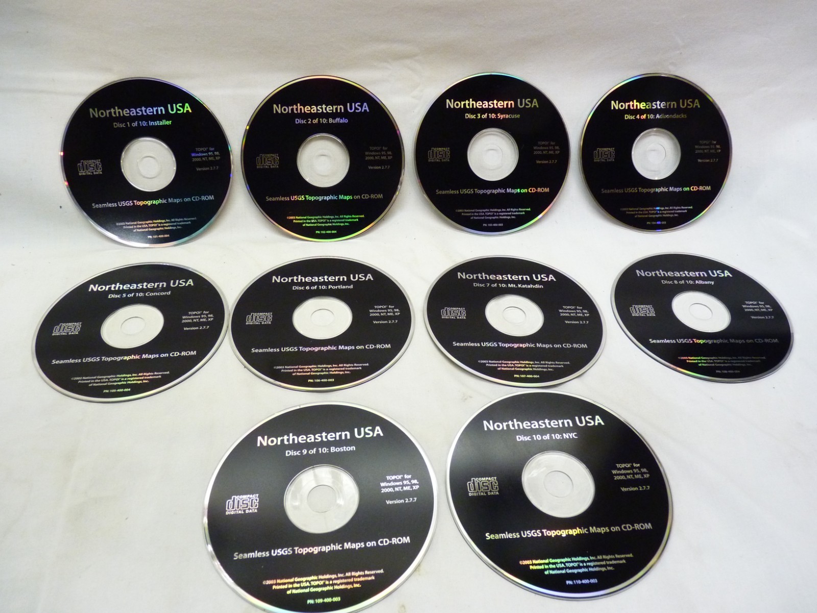 Northeast USA Street Mapping 10 Disc CDrom Set - Fast FREE Ship