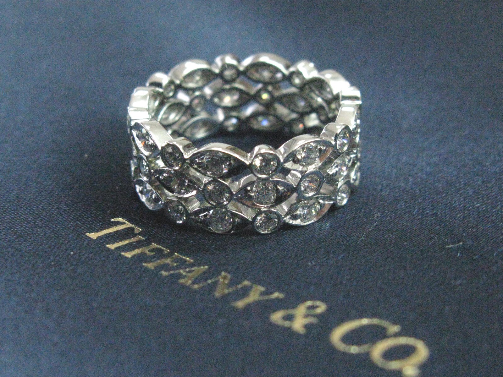 Tiffany & Co Swing Three-Row Diamond Ring Platinum 950 Size 5 1.40Ct