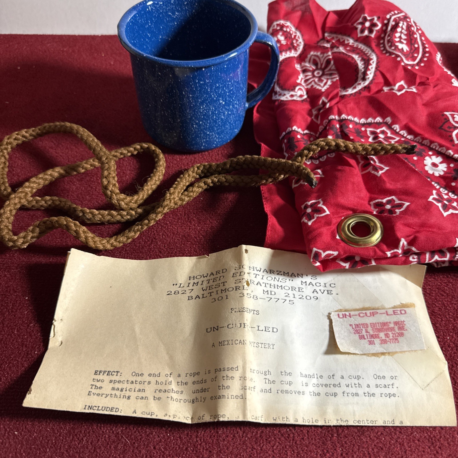 RARE VNTG Un-Cup-Led by Howard Schwarzman Limited Edition Magic Tricks 1990