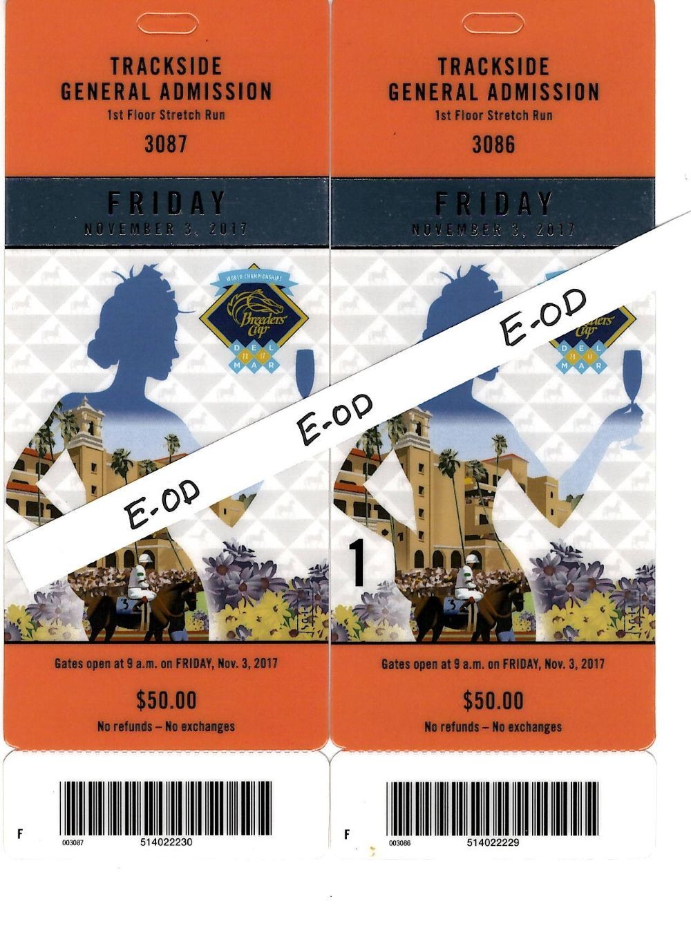 2017 Breeders Cup Real Tickets FRI 11/3/2017 Del Mar Race Track, Horse Racing