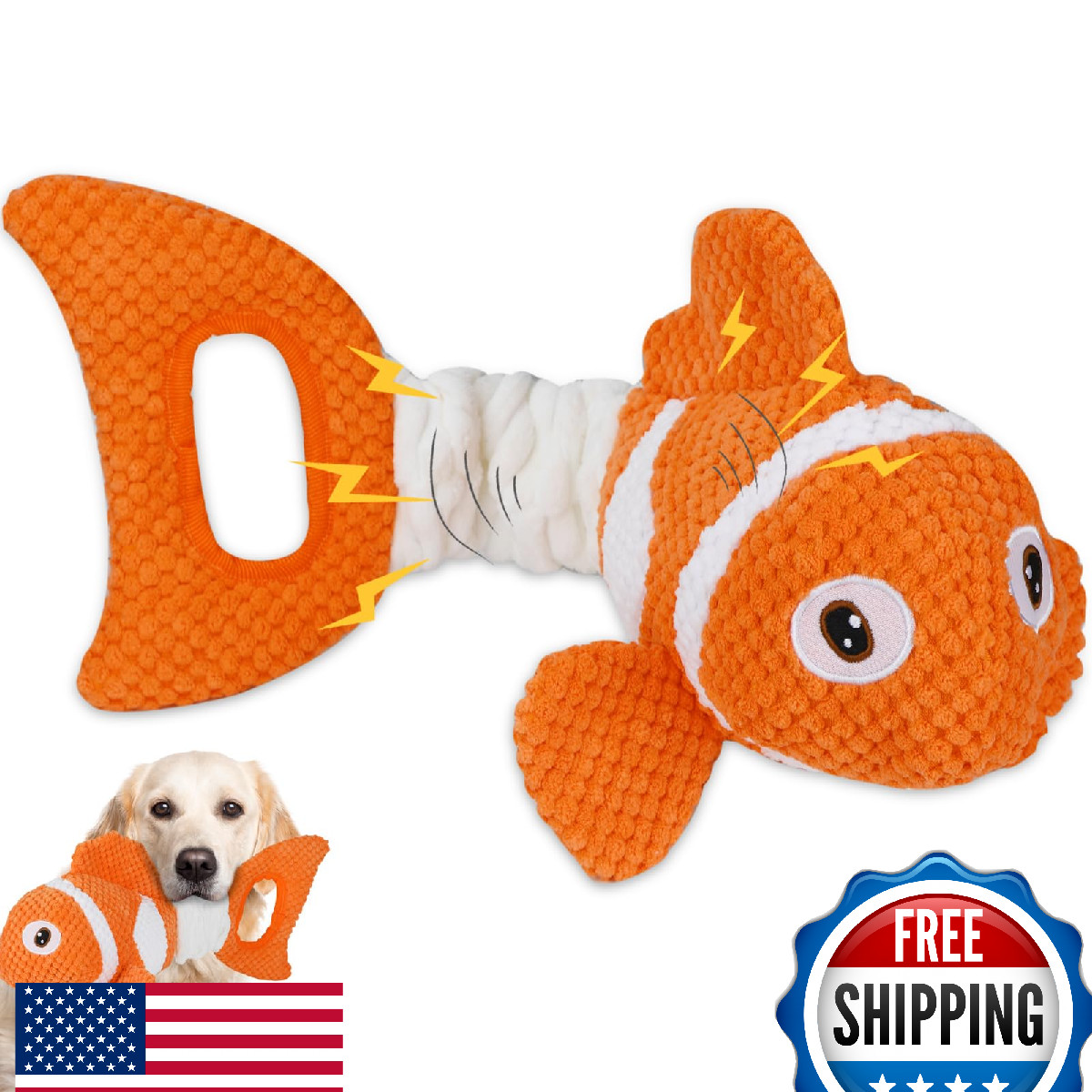 Molantaule Durable Squeaky Dog Toy Interactive Tug of War Puppy Chew Toys