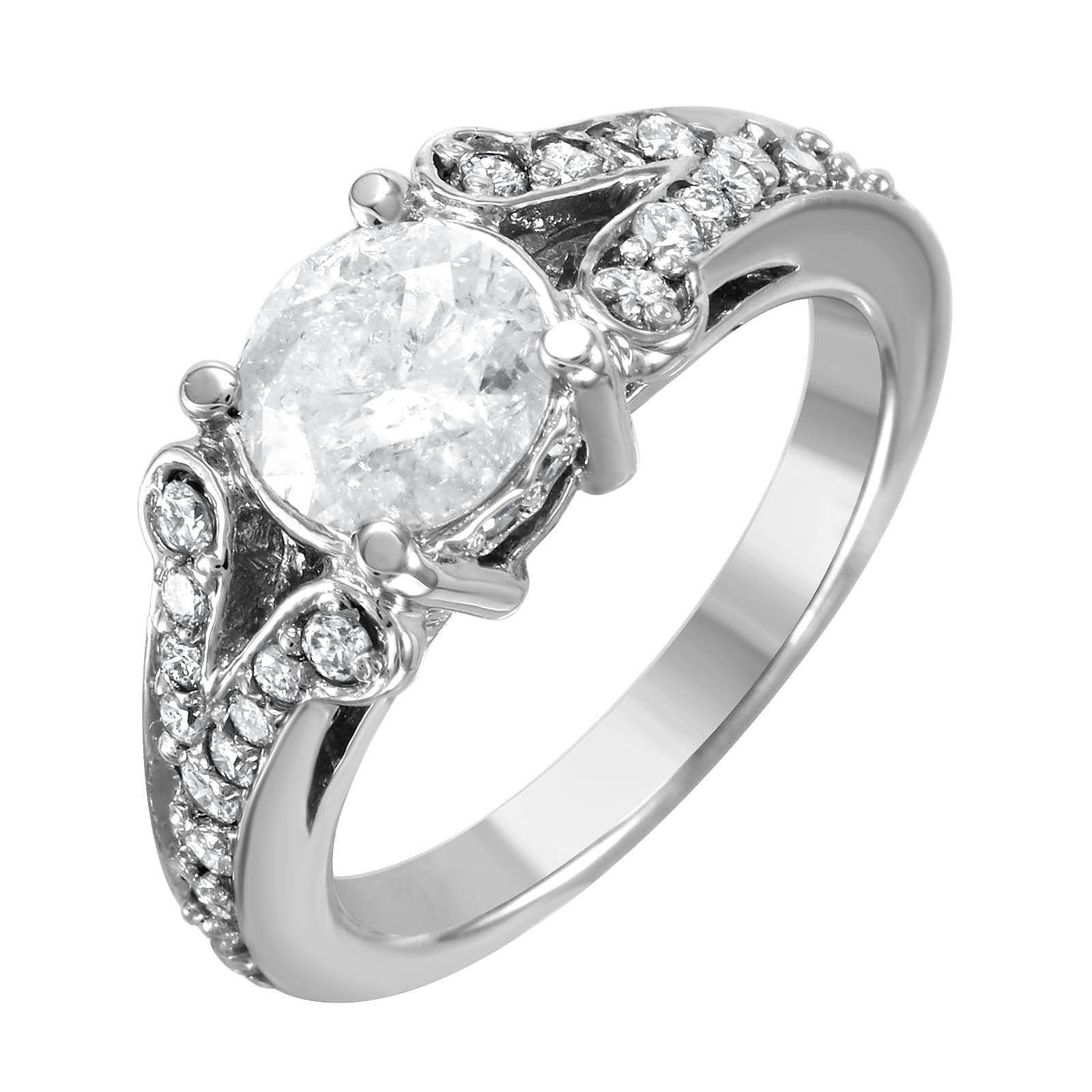 14KT White Gold 1.58ctw Diamond Engagement Ring Size 6.5