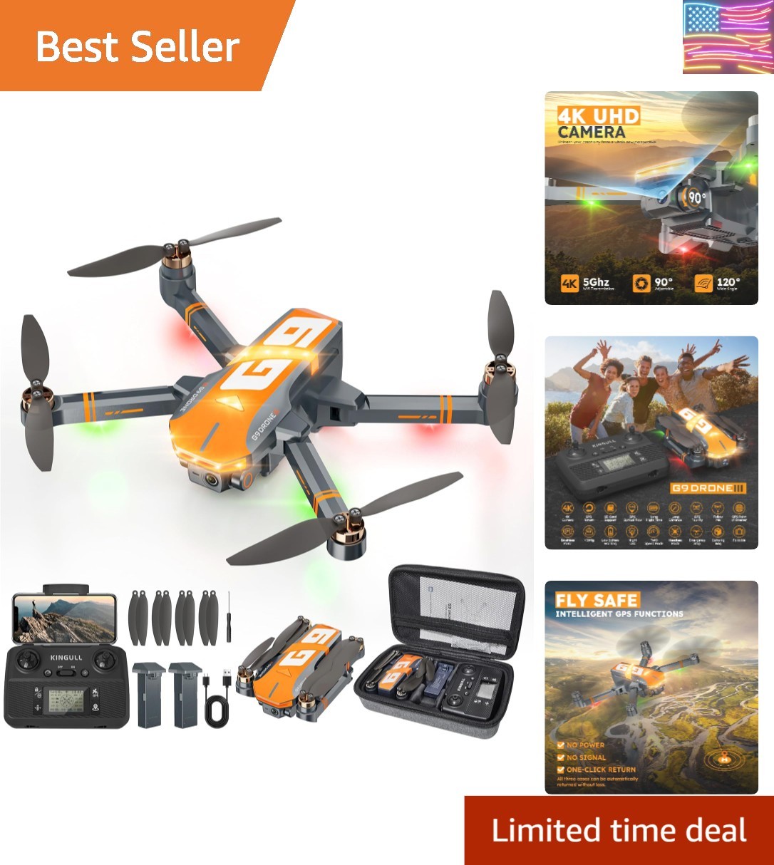 GPS Drones with 4K Camera for Adults with Brushless Motor and Follow Me Mode,...