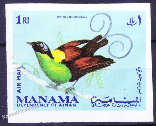 Manama 1969 MNH imperf, Birds, Wilson's Bird-of-paradise