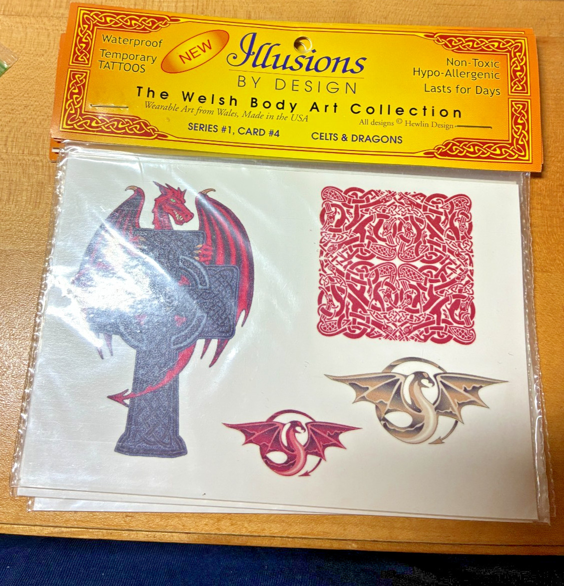 Illusions By Design Temporary Tattoos Welsh Body Art Collection Celts & Dragons