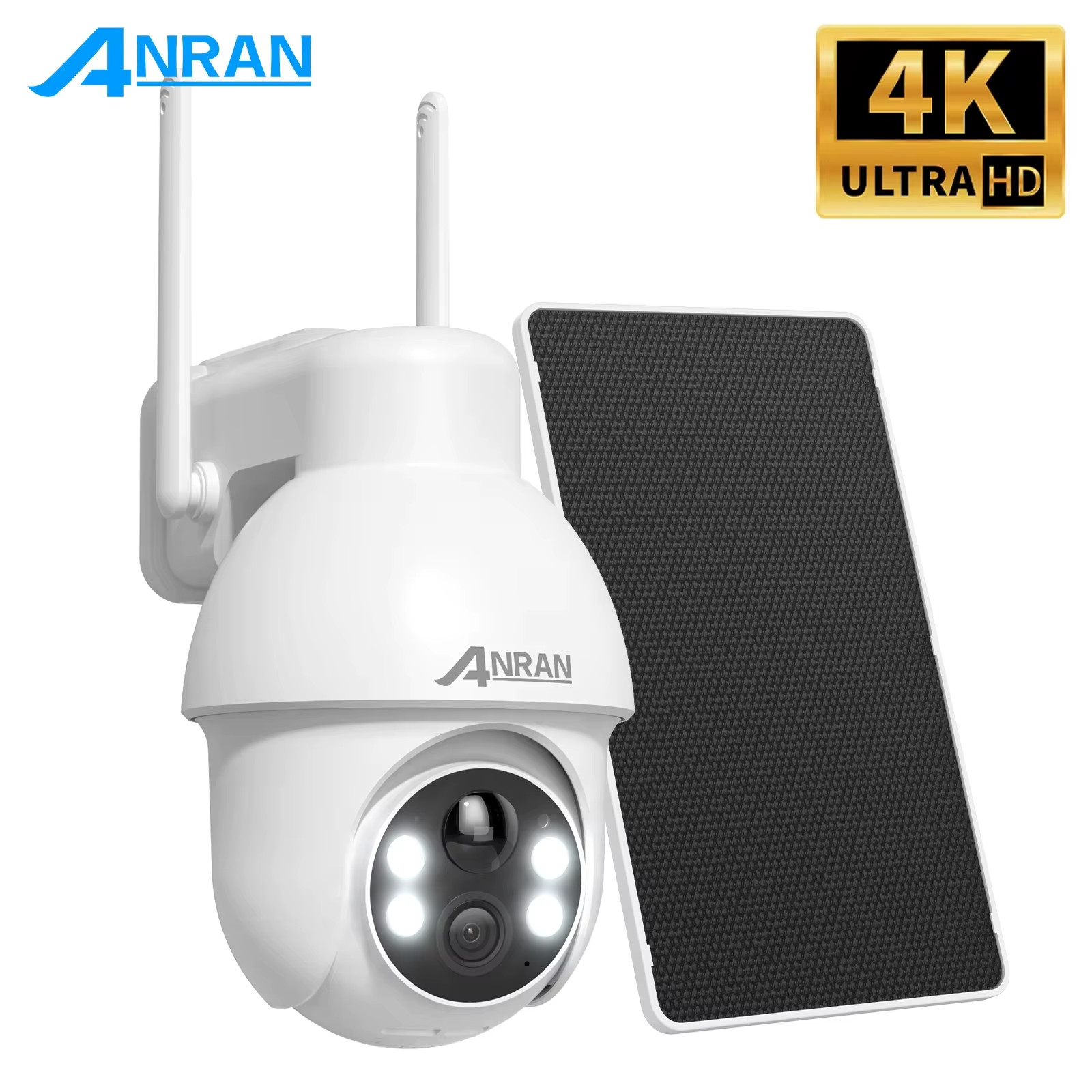 ANRAN 4K 8MP Solar Security Camera Wifi Surveillance Camera Human Detection Colo