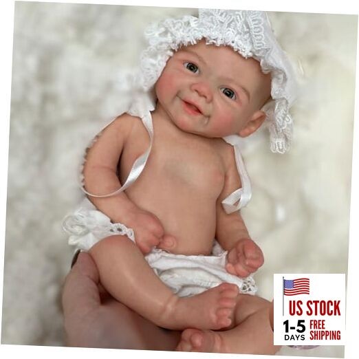12 inch Silicone Baby Dolls Full Body Girl Realistic Reborn Dolls Hand Painted 