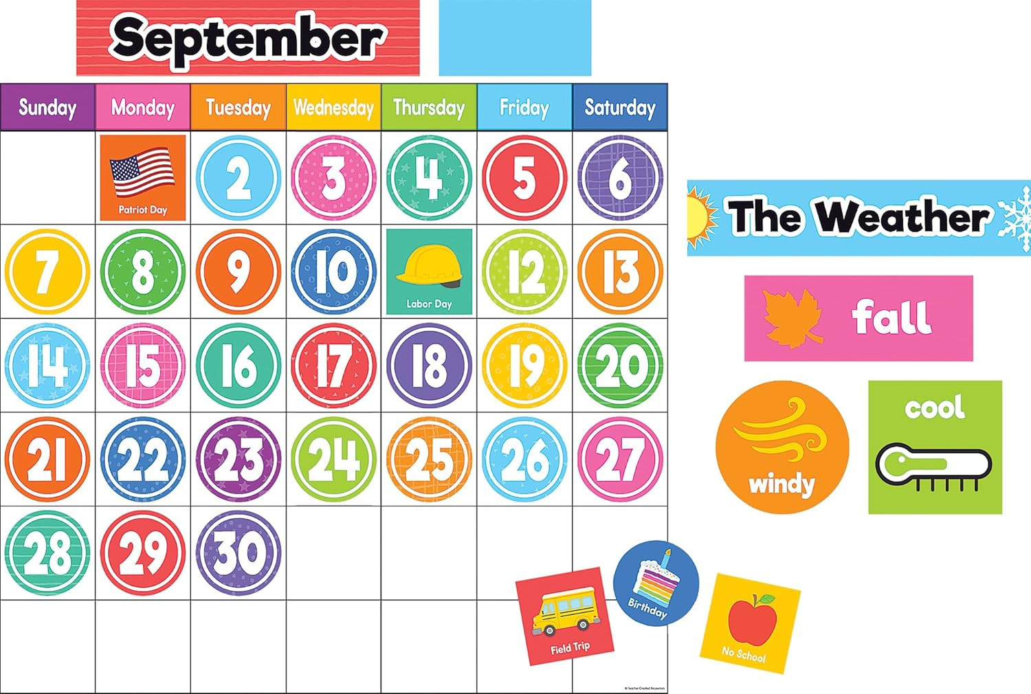 Colorful Magnetic Calendar Set (TCR77067)