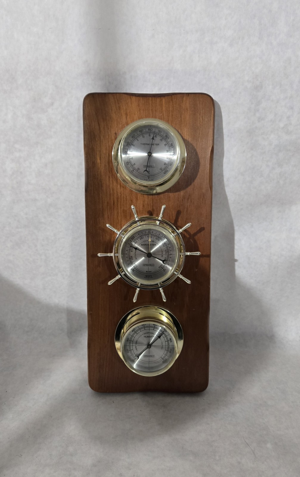 Vintage Sunbeam Nautical Weather Station Barometer Thermometer Humidity WORKS 