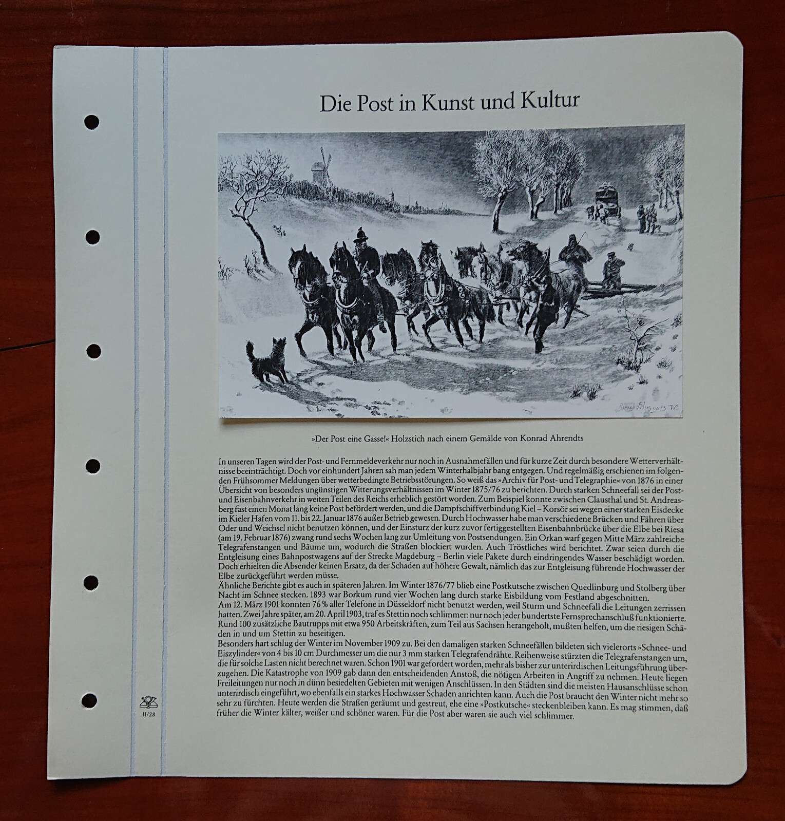 Vordruckblatt the Post Art & Culture Wood Engraving Nach Paintings K.Ahrendts