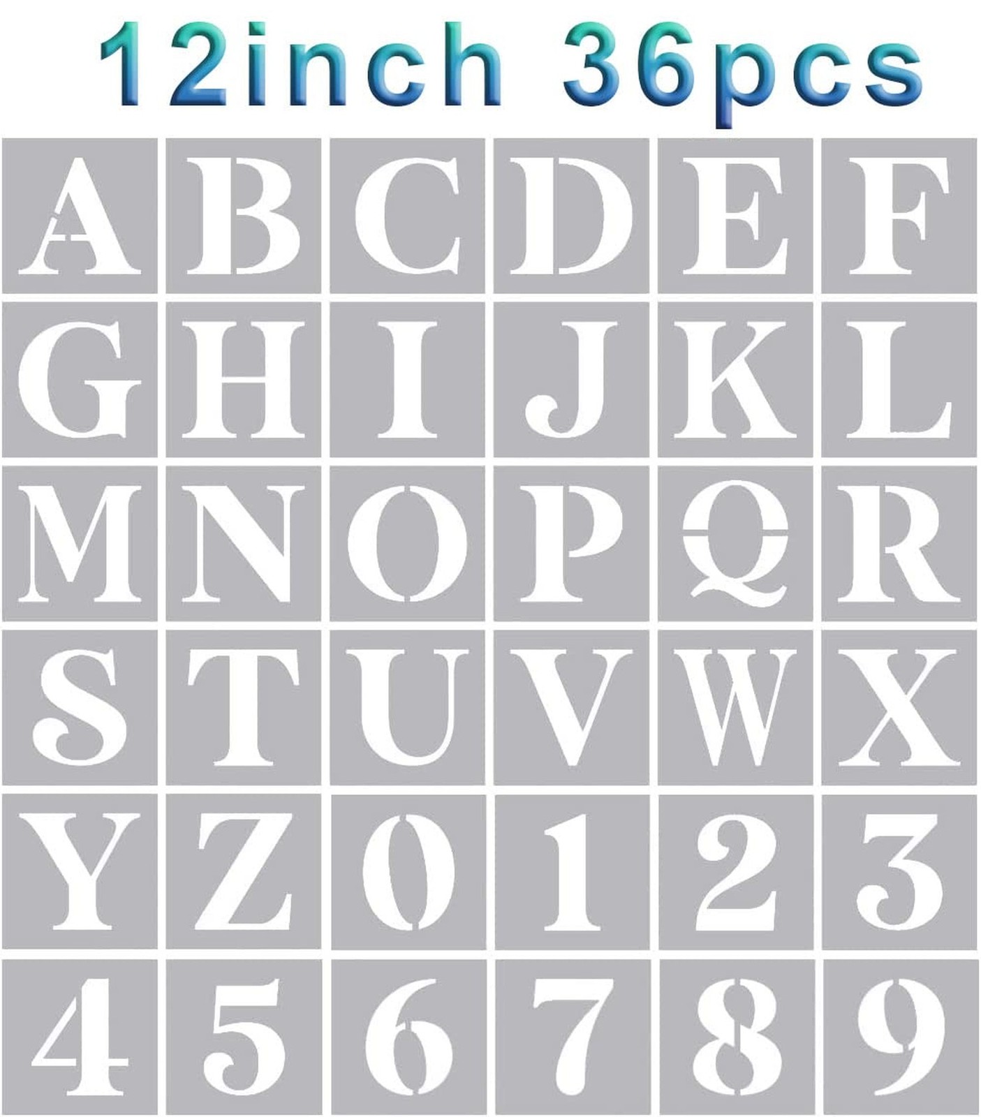 Letter Stencils 12 Inch,Alphabet Stencils for Painting on Wood Numbers Letter...