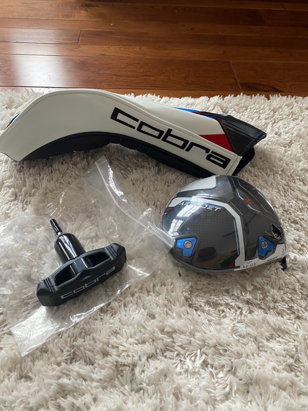 Cobra Aerojet Max 9.0° -12 degree Driver Head Only, head cover and cobra tool