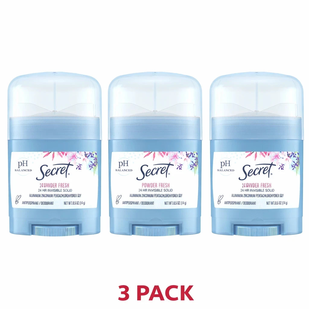 Secret Invisible Solid Shower Fresh 3 Pack 0.5oz - Same Day Shipping