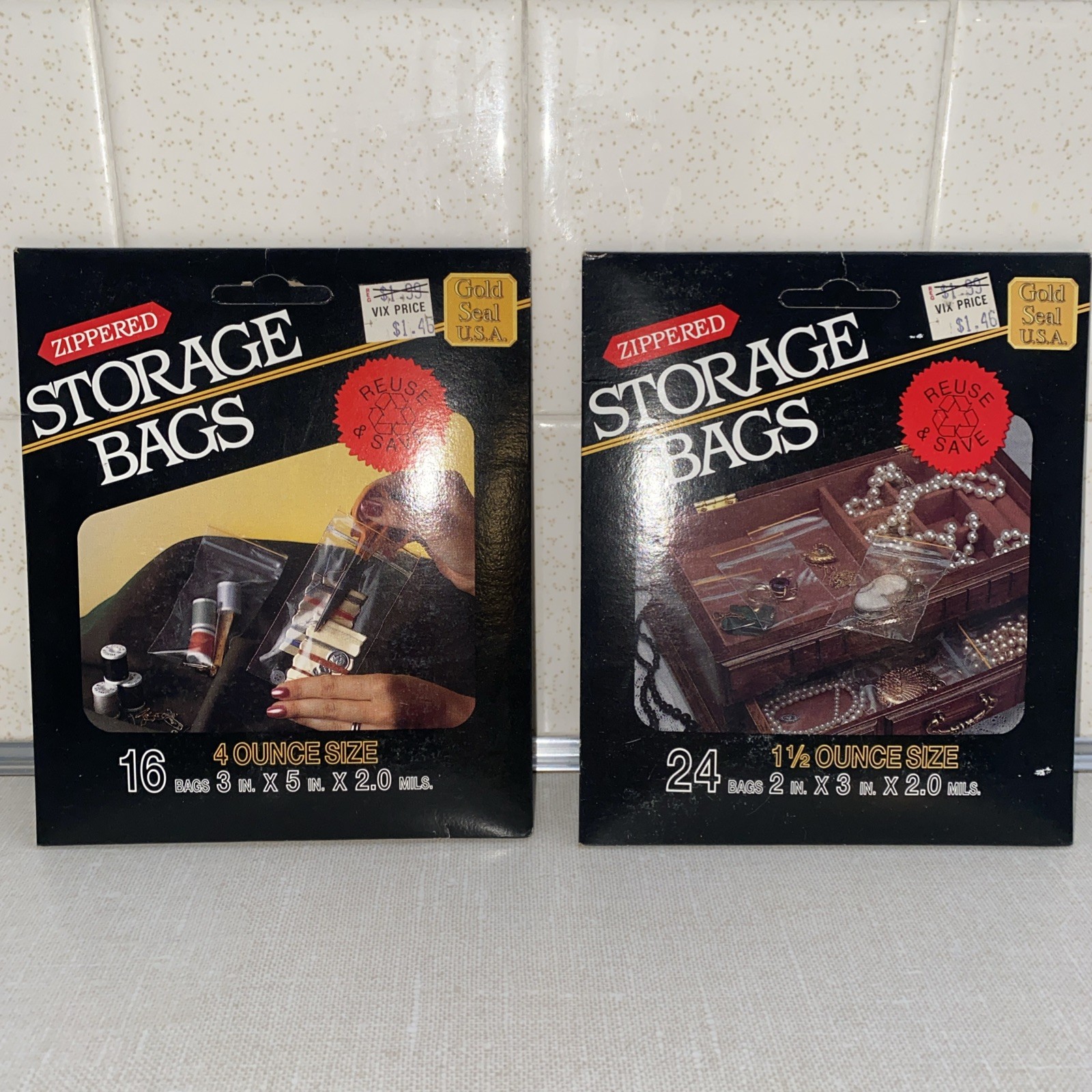 Millhiser Inc Richmond Virginia VTG  Zippered Plastic Bags Home Travel Use