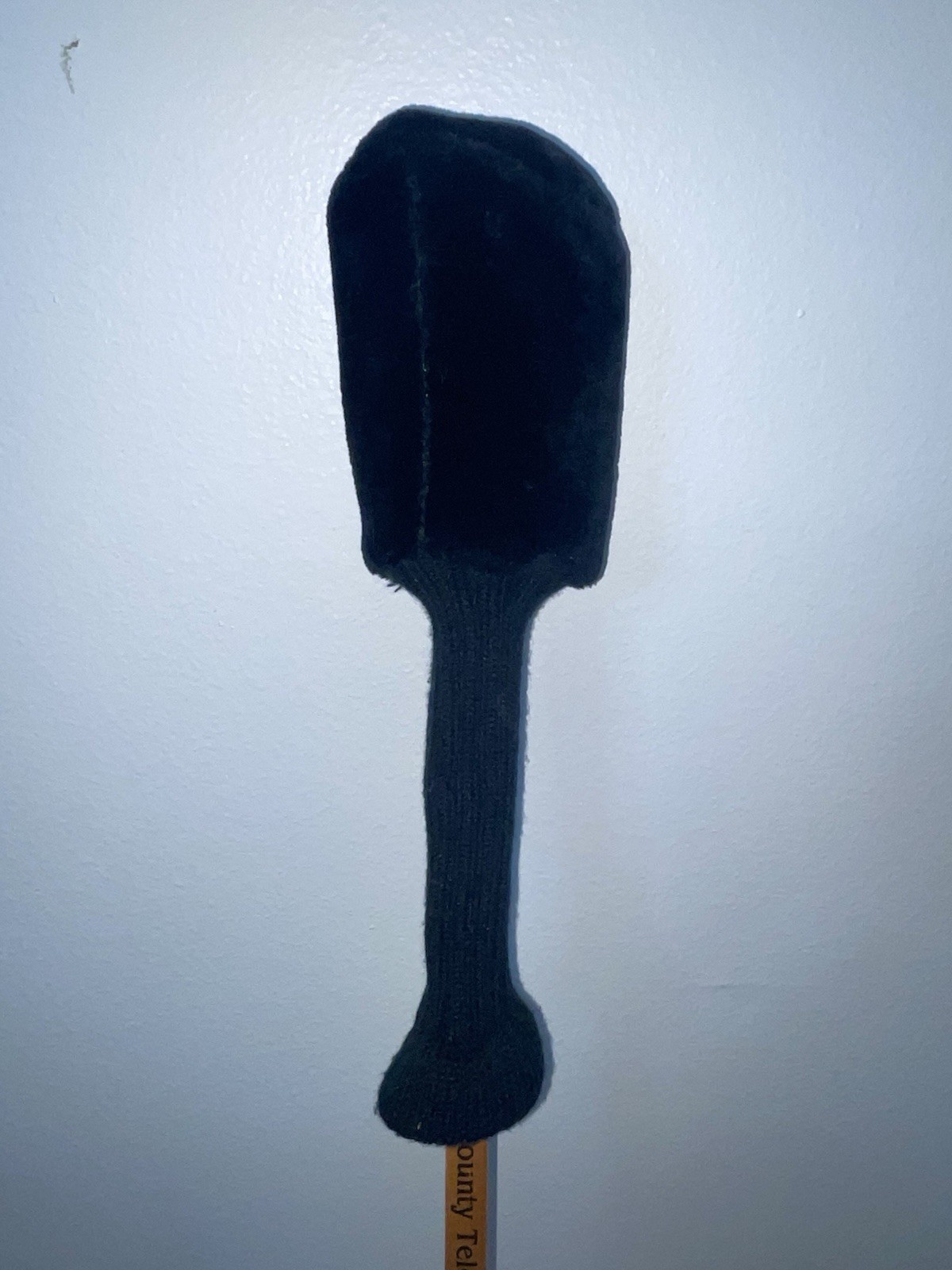 Vtg Fuzzy Black Golf Club Head Covers #3