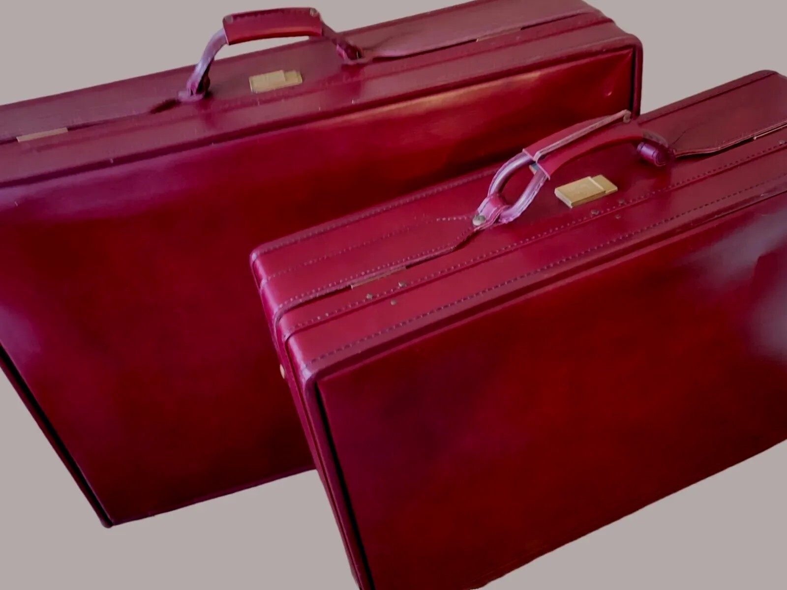 Vintage Hartmann Belting "Leather" vinyl Suitcases Luggage Set