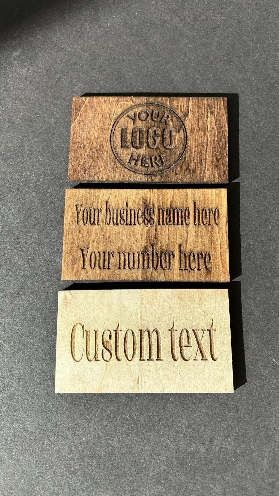 Custom 3.5” x 2” Basswood Business Cards For Advertisement Or Custom Text