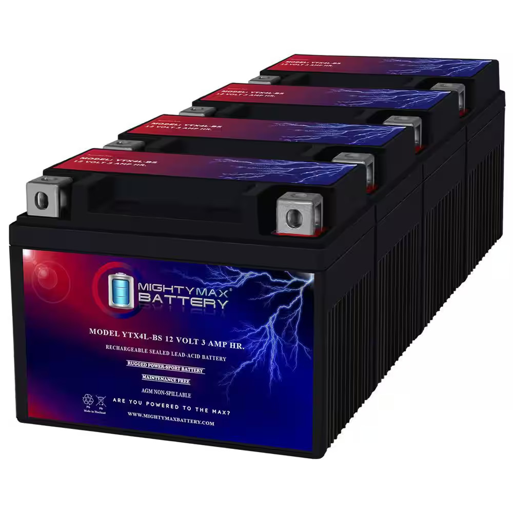 YTX4L-BS SLA Replacement Battery for Origin ORX4LBS-FS - 4 Pack