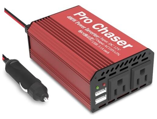 Pro Chaser 400W Power Inverters for Vehicles - DC 12v to AC 110v Car Inverter 