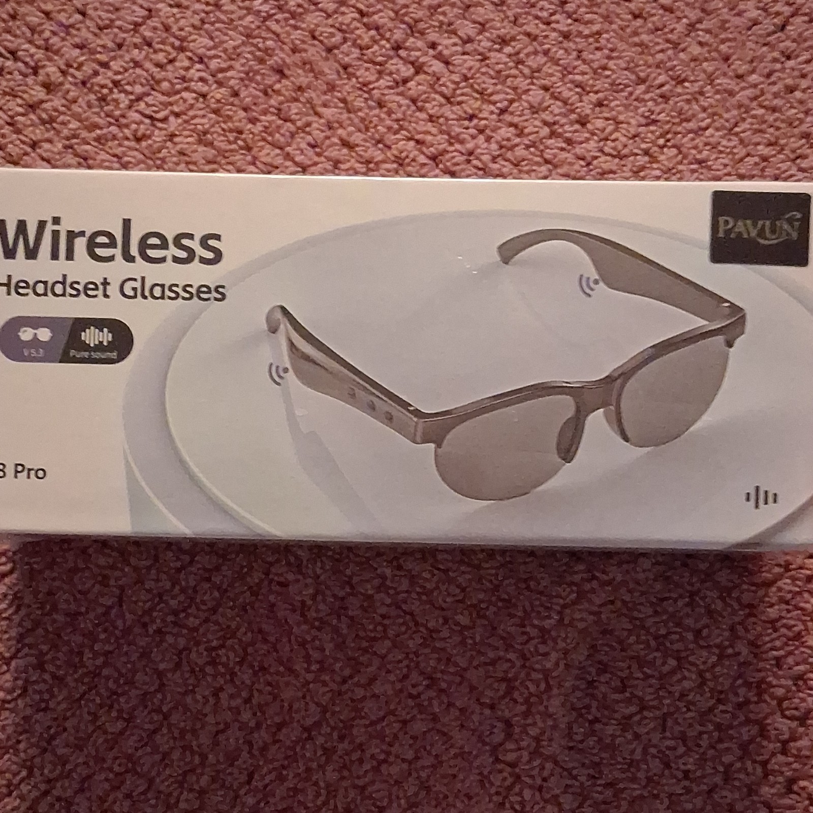 PAVUN V3.3 Pro Bluetooth Wireless Headset Glasses Black Bluetooth Connectivity