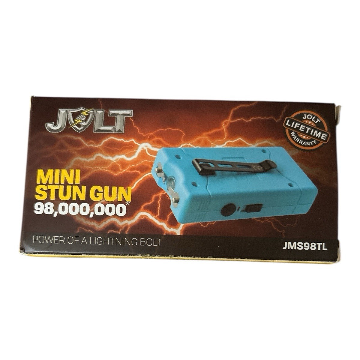 JOLT Mini POWERFUL Stun Gun 98,000,000 Volts - LED Light Clip Max Voltage Blue