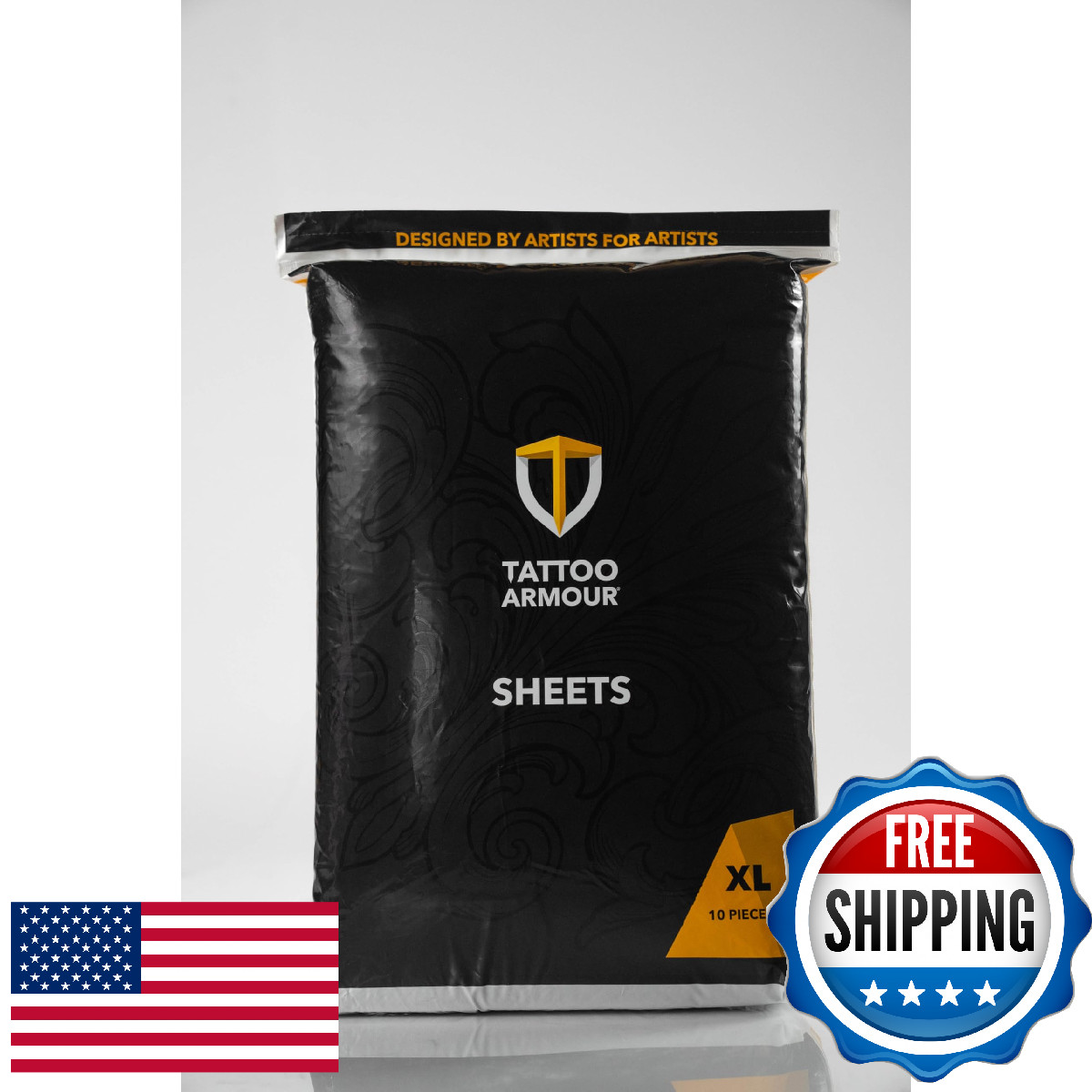 Tattoo Armour XL Sheets - 10-Pack, 24"x26" - Ultimate Tattoo Healing Protection