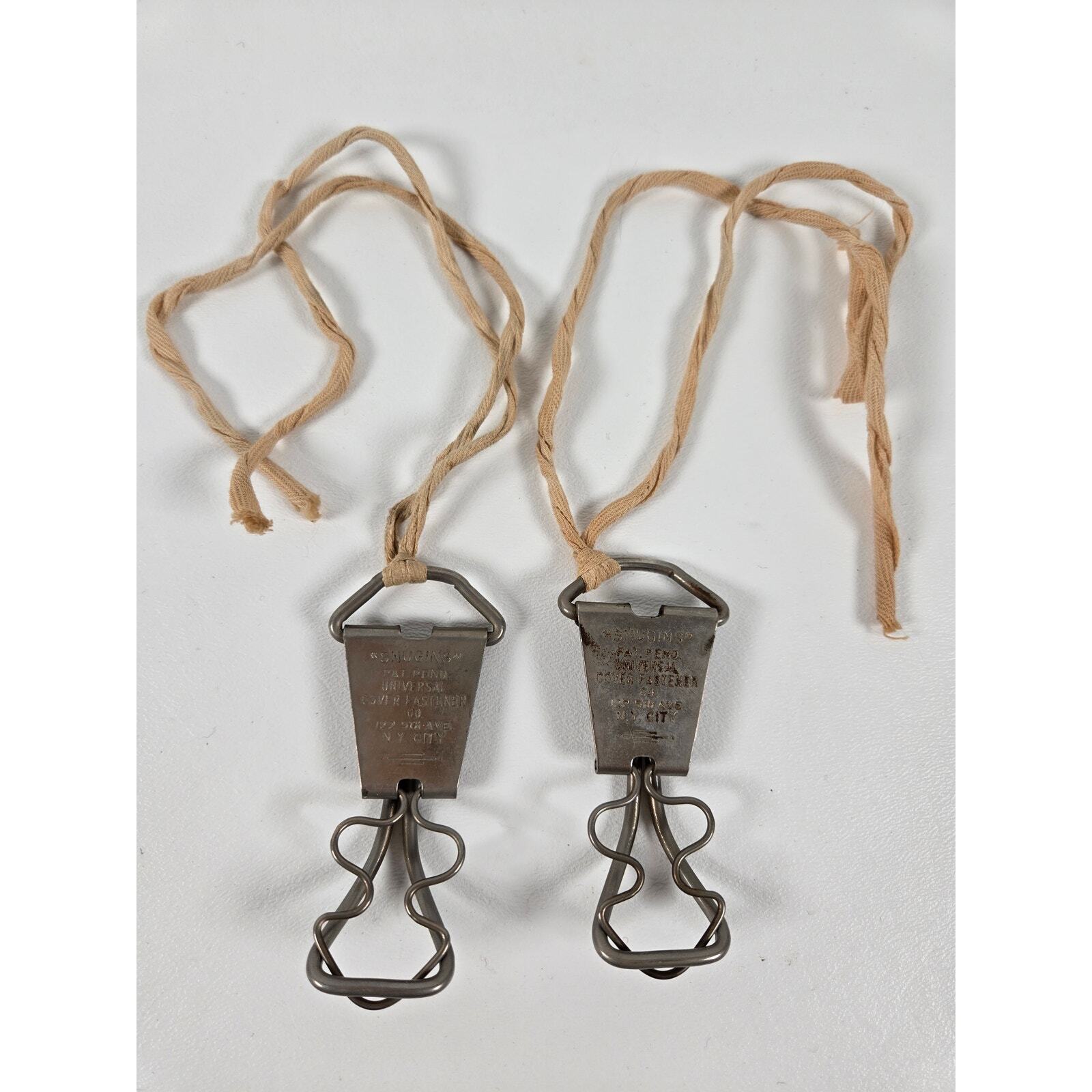 Pair of Vintage Snugins Universal Cover Fasteners 1930s